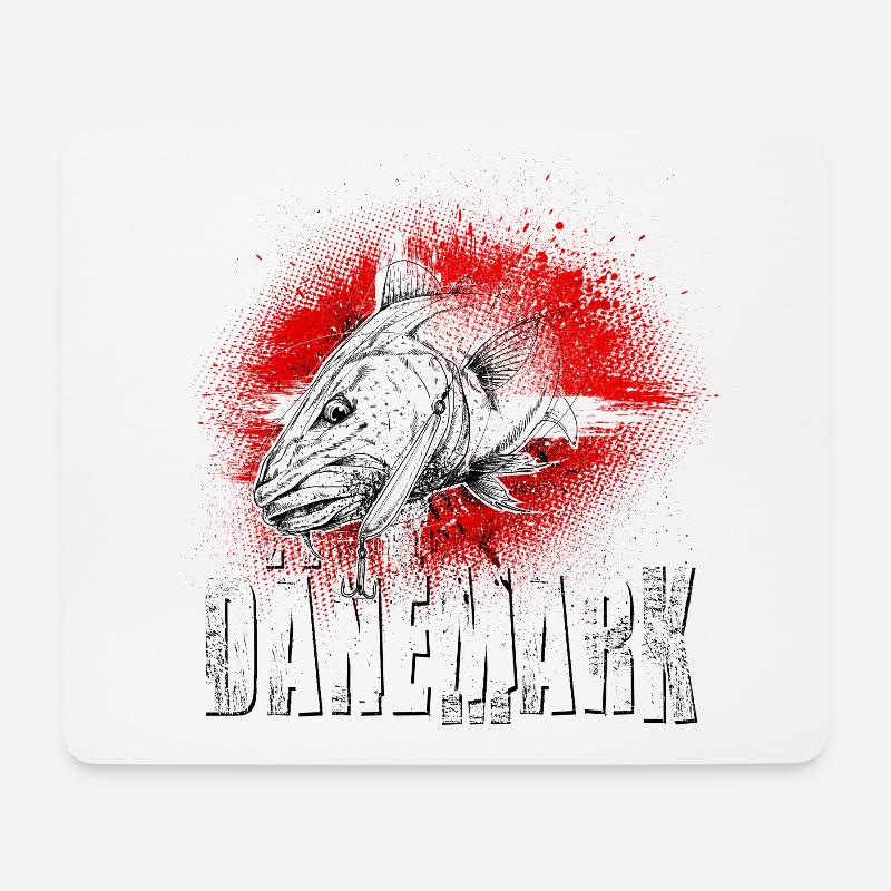 Angeln in Dänemark - Mousepad (Querformat) - Weiß