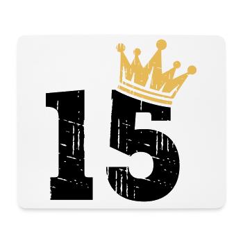 15 Krone 15. Geburtstag 15 Jahre - Mousepad (Querformat) - Weiß - Vorne