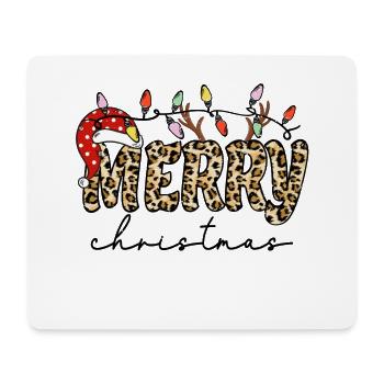 MERRY christmas, Santa hat - Mouse Pad (horizontal) - white - Front