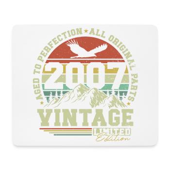 2007 Vintage Jahrgang Retro Geburtstag Geschenk - Mousepad (Querformat) - Weiß - Vorne