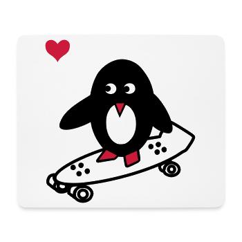 Skaterpinguin - Mousepad (Querformat) - Weiß - Vorne