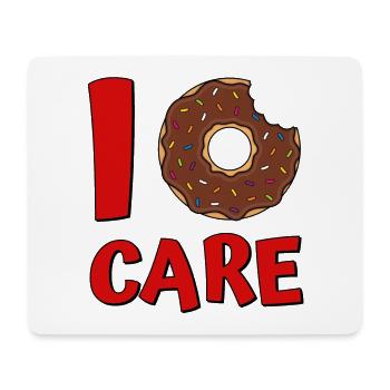 Donut disant I Care Donut en rouge - Tapis de souris (format paysage) - blanc - Devant