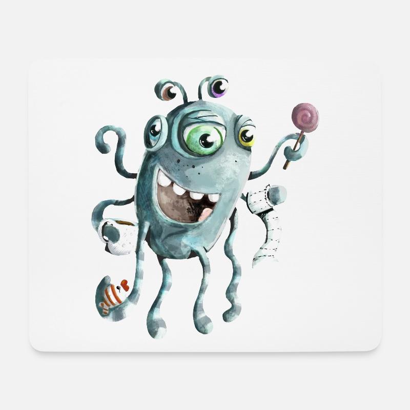 Lustiges Monster der Tiefsee - Mousepad (Querformat) - Weiß