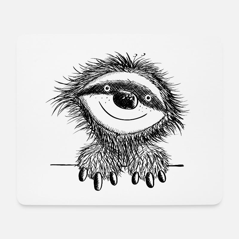 Witziges Kleines Faultier - Faultiere - Comic - Mousepad (Querformat) - Weiß