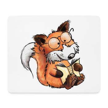 Schlauer Bücher Fuchs I Lesen I Comic Tiere - Mousepad (Querformat) - Weiß - Vorne