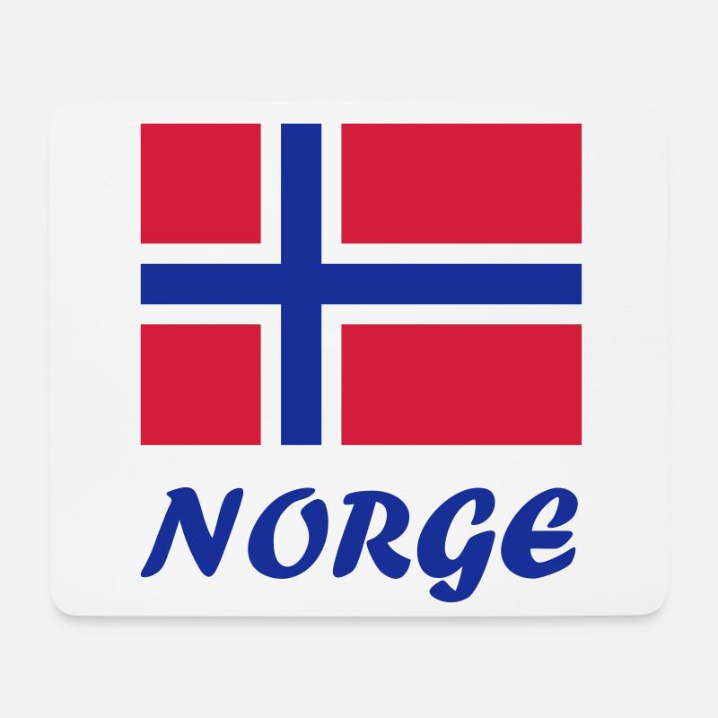 Norwegische Flagge - Mousepad (Querformat) - Weiß
