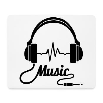 Ohrhörer Musik! - Mousepad (Querformat) - Weiß - Vorne