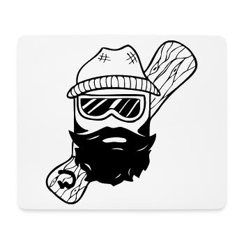Bordure en bois barbue cool pour chemises et sweats à capuche - Tapis de souris (format paysage) - blanc - Devant