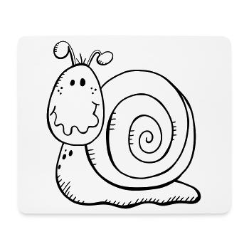 Lustige Schnecke - Schnecken - Natur - Wildnis - Mousepad (Querformat) - Weiß - Vorne