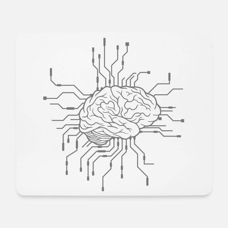 Elektronisches Gehirn Design - Mousepad (Querformat) - Weiß