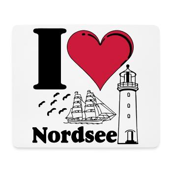 Nordsee Shirt , Fun Shirt , Küste , I love ...(25) - Mousepad (Querformat) - Weiß - Vorne