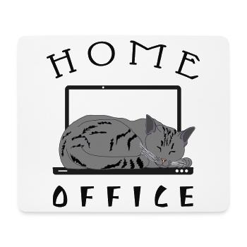Chillende Katze im Home Office - Mousepad (Querformat) - Weiß - Vorne