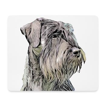 Tête de chien de cochons géants Dessin animé rétro design - Tapis de souris (format paysage) - blanc - Devant