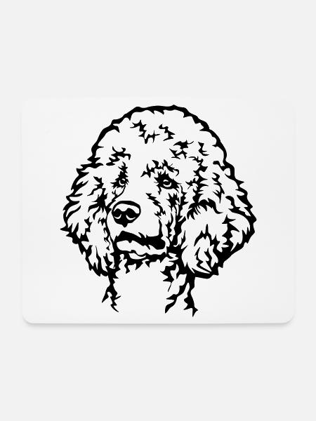 Pudel Kopf - Mousepad (Querformat) - Weiß