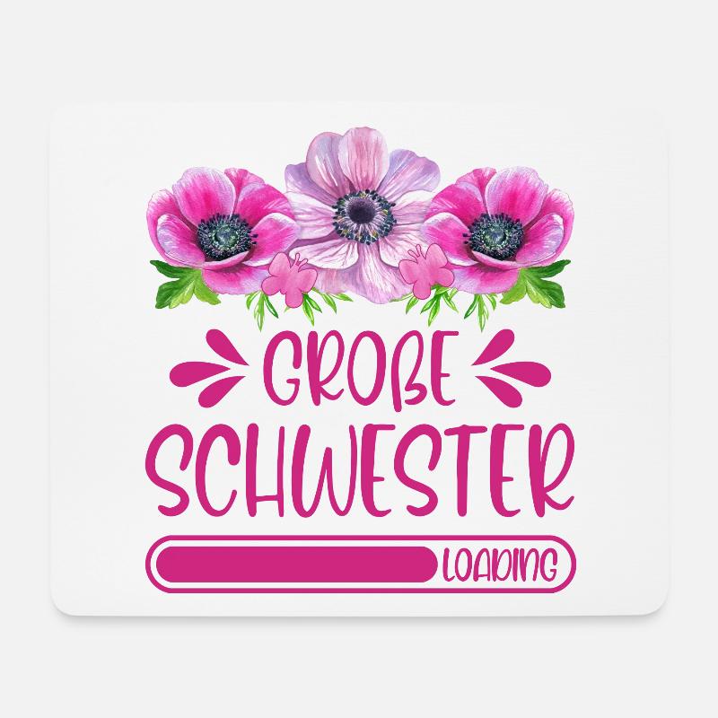 Große Schwester Loading - Mousepad (Querformat) - Weiß