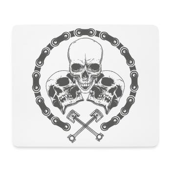 Conception de crâne sombre et de clés croisées - Tapis de souris (format paysage) - blanc - Devant