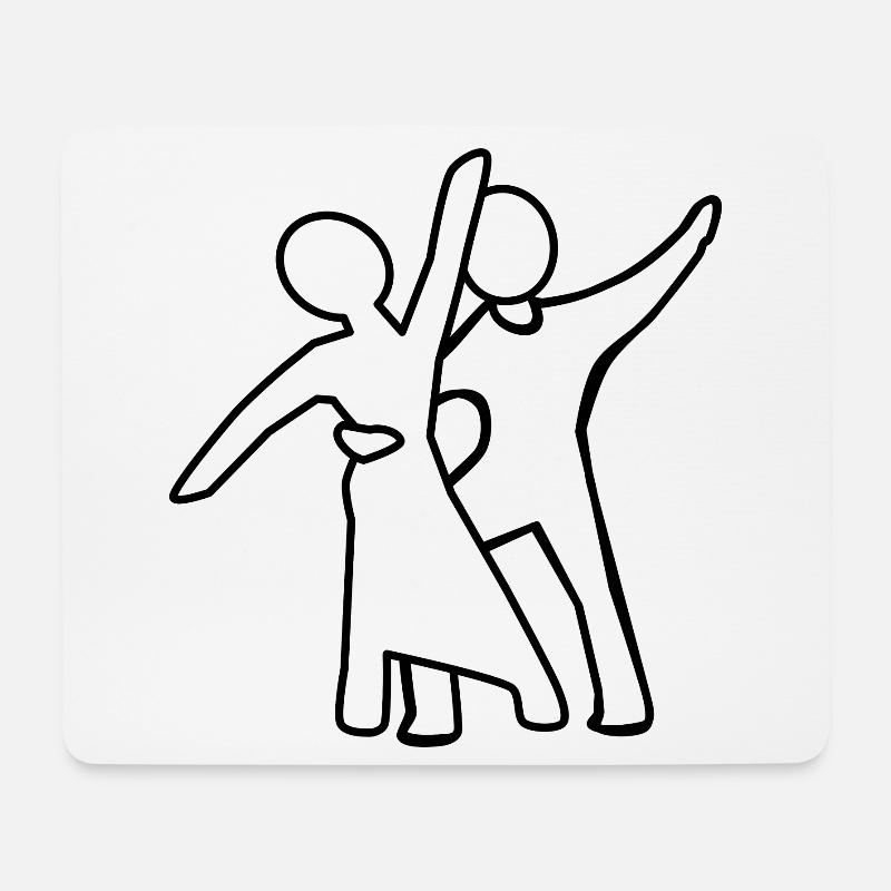 Tanzpaar Silhouette - Mousepad (Querformat) - Weiß