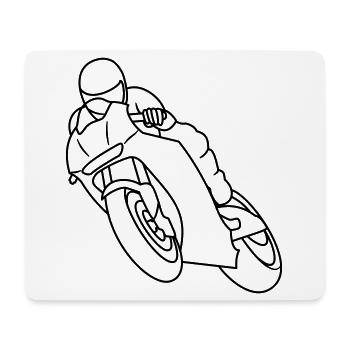 Wheelie à la course de moto - sombre - Tapis de souris (format paysage) - blanc - Devant