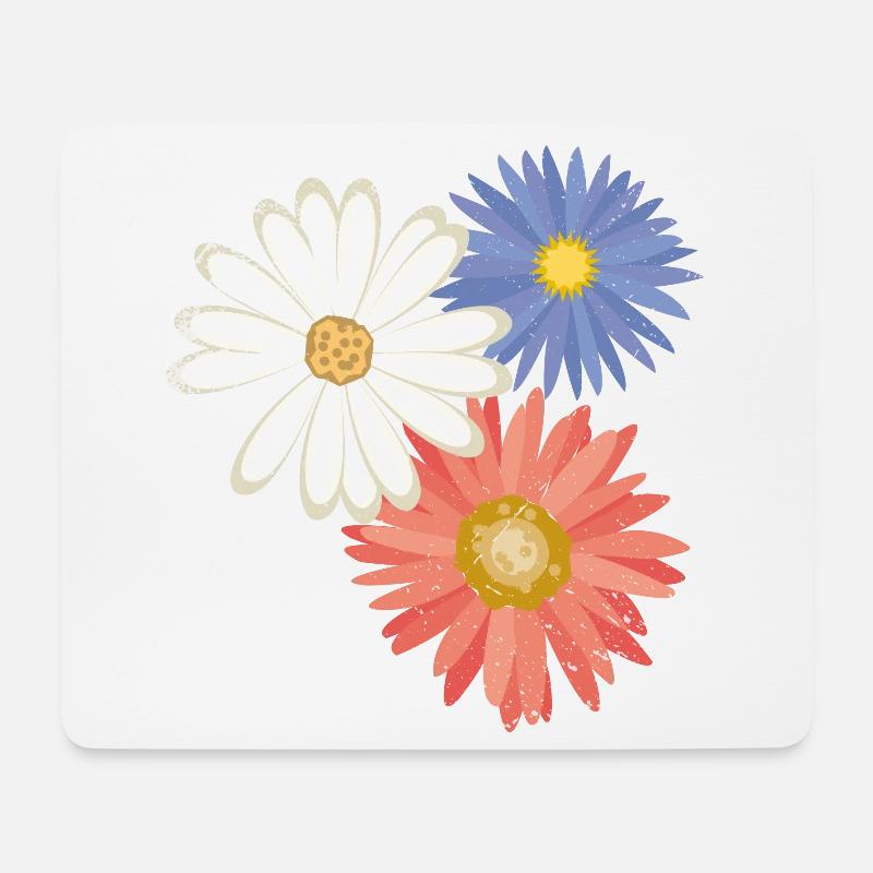 3 flowers - Mousepad (Querformat) - Weiß