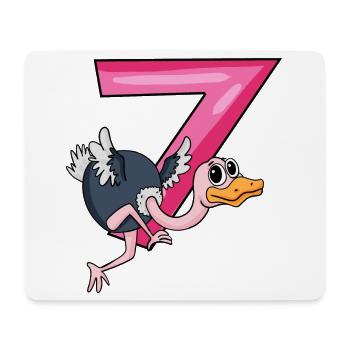 7 birthday 7 years old with animal motif - seven - Mouse Pad (horizontal) - white - Front