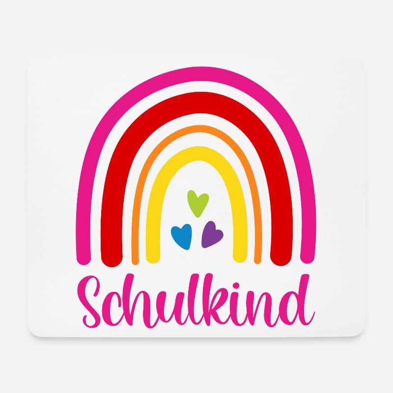 Schulkind Regenbogen Schulanfang Einschulung 2026 - Mousepad (Querformat) - Weiß