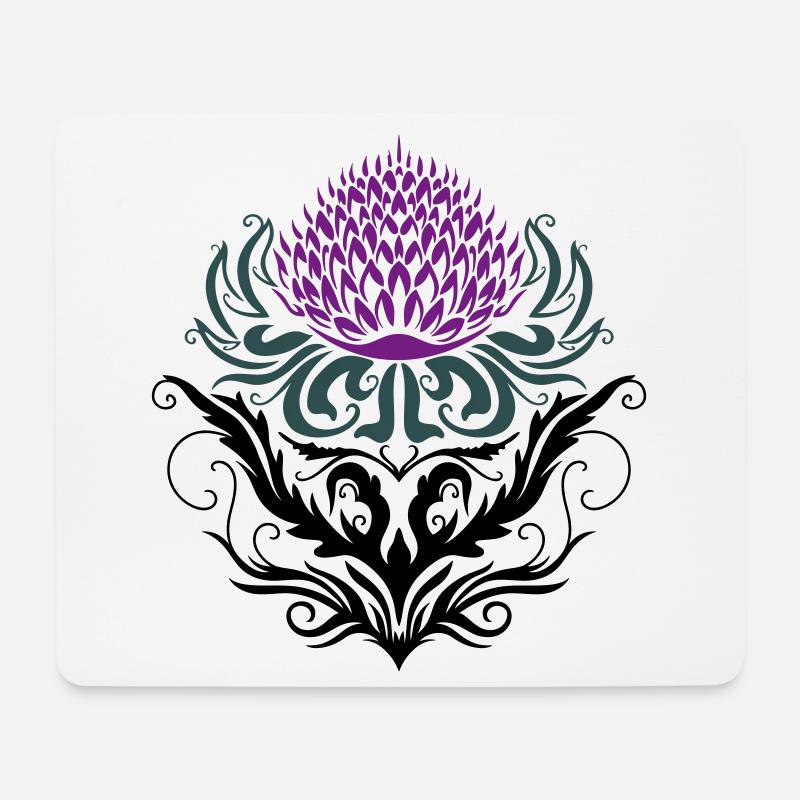Distel lila Thistle - Mousepad (Querformat) - Weiß
