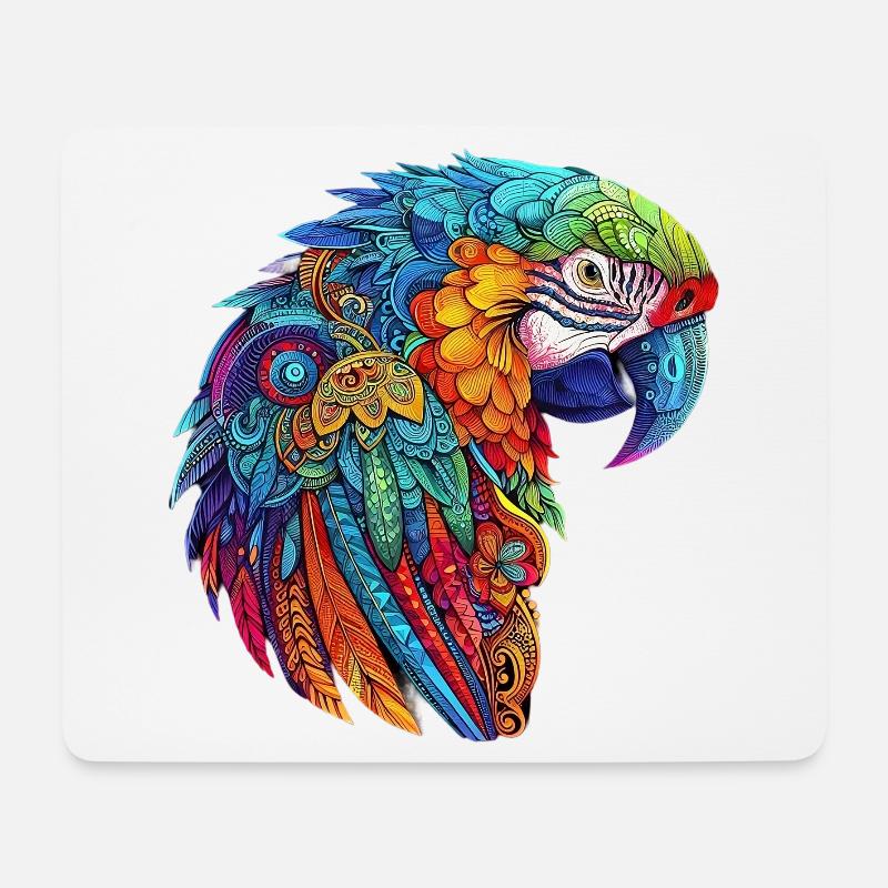 Papageien-Ara - Mousepad (Querformat) - Weiß