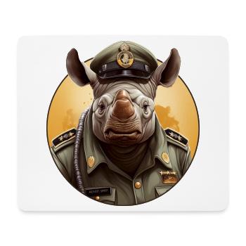 Nashorn Polizei - Mousepad (Querformat) - Weiß - Vorne