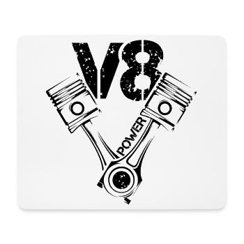 V8 Power Piston Muscle Cars Illustration Engine - Mouse Pad (horizontal) - white - Front