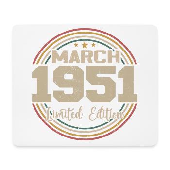 Awesome Since March 1951 Birthday 1951 Gift - Mouse Pad (horizontal) - white - Front
