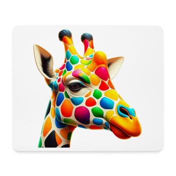 Girafe colorée et peinte comme Arlequin - Tapis de souris (format paysage) - blanc - Devant