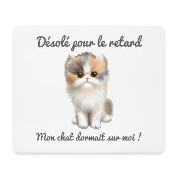 Mon chat dormait sur moi  - Tapis de souris (format paysage) - blanc - Devant