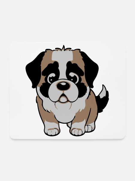 bernhardiner hund - Mousepad (Querformat) - Weiß