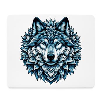 Loup - Tapis de souris (format paysage) - blanc - Devant