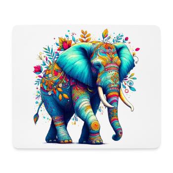 Elefant - Mousepad (Querformat) - Weiß - Vorne