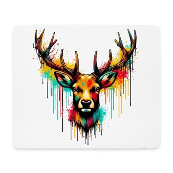 Hirsch - Mousepad (Querformat) - Weiß - Vorne