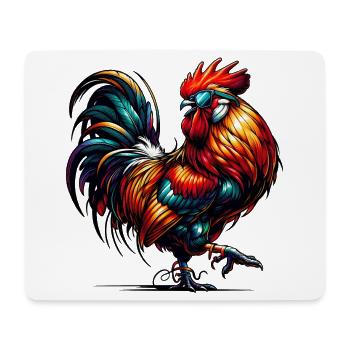 Coq cool aux couleurs vives avec des lunettes de soleil - Tapis de souris (format paysage) - blanc - Devant