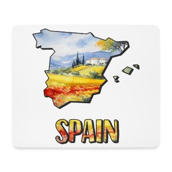 Aquarell Landkarte Spanien - Mousepad (Querformat) - Weiß - Vorne