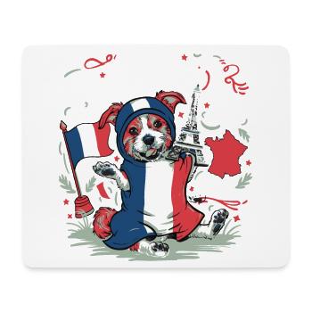 Freche Französische Flagge Hündchen - Mousepad (Querformat) - Weiß - Vorne