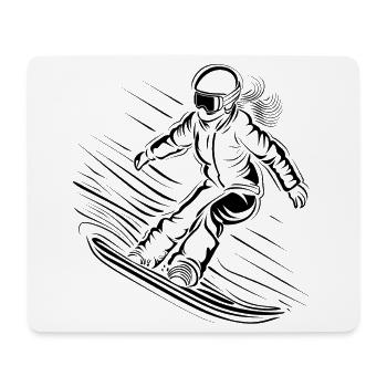 Snowboarder Sketch - Mouse Pad (horizontal) - white - Front