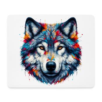Loup - Tapis de souris (format paysage) - blanc - Devant