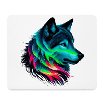 Loup - Tapis de souris (format paysage) - blanc - Devant