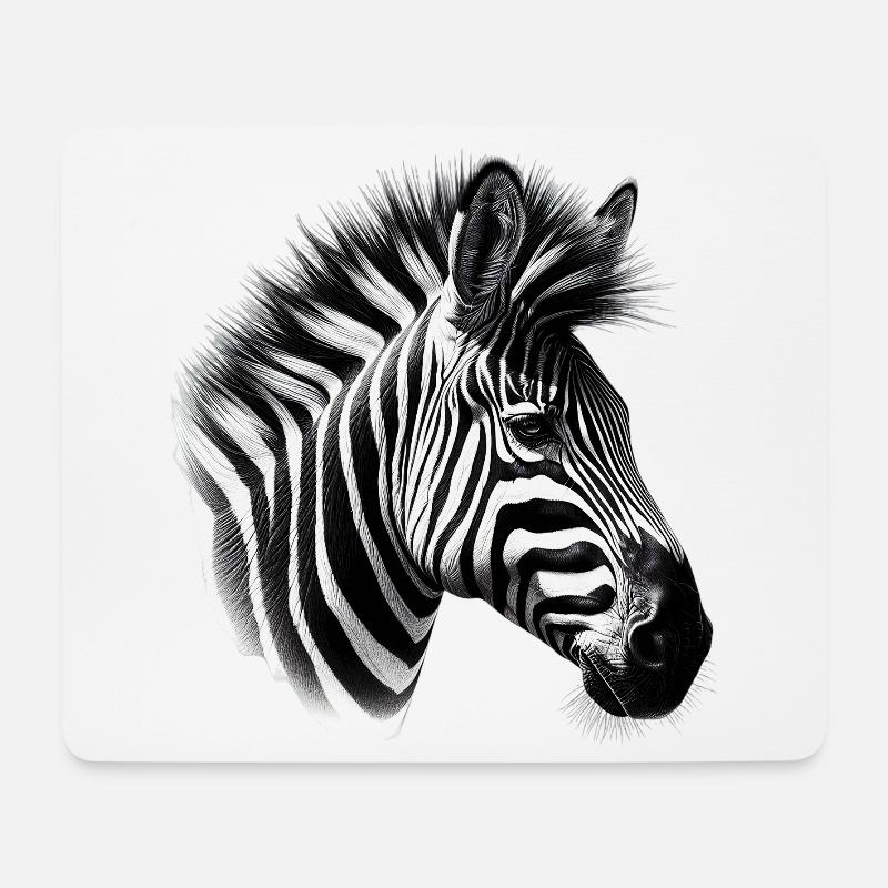 Zebra - Mousepad (Querformat) - Weiß