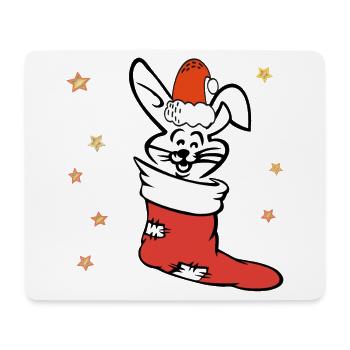 Lapin de Pâques Saint-Nicolas - Tapis de souris (format paysage) - blanc - Devant