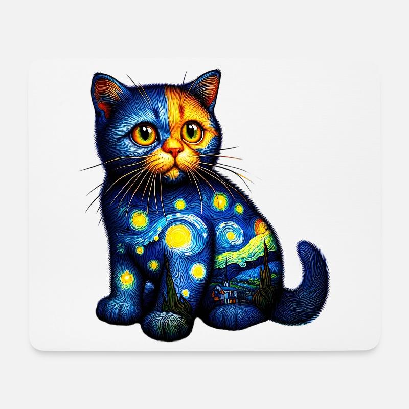 Katze - Mousepad (Querformat) - Weiß