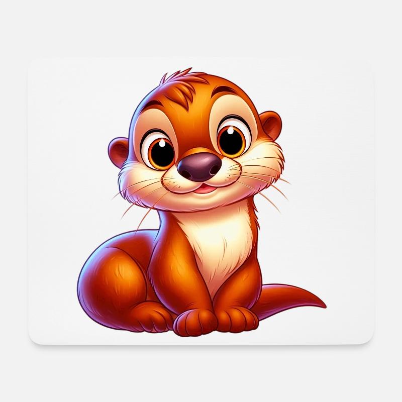 Otter - Mousepad (Querformat) - Weiß