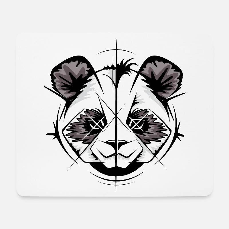 Panda Zeichnung Tattoo Skizze comic cartoon Koala - Mousepad (Querformat) - Weiß