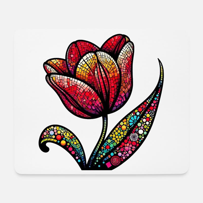 Tulpe - Mousepad (Querformat) - Weiß