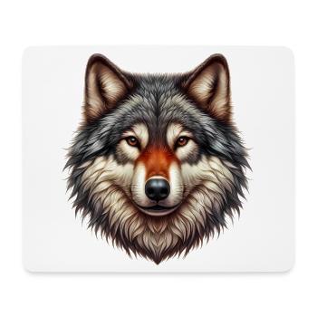 Loup - Tapis de souris (format paysage) - blanc - Devant