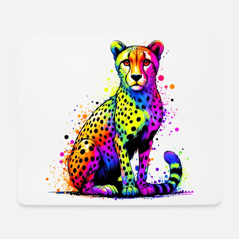 Gepard - Mousepad (Querformat) - Weiß